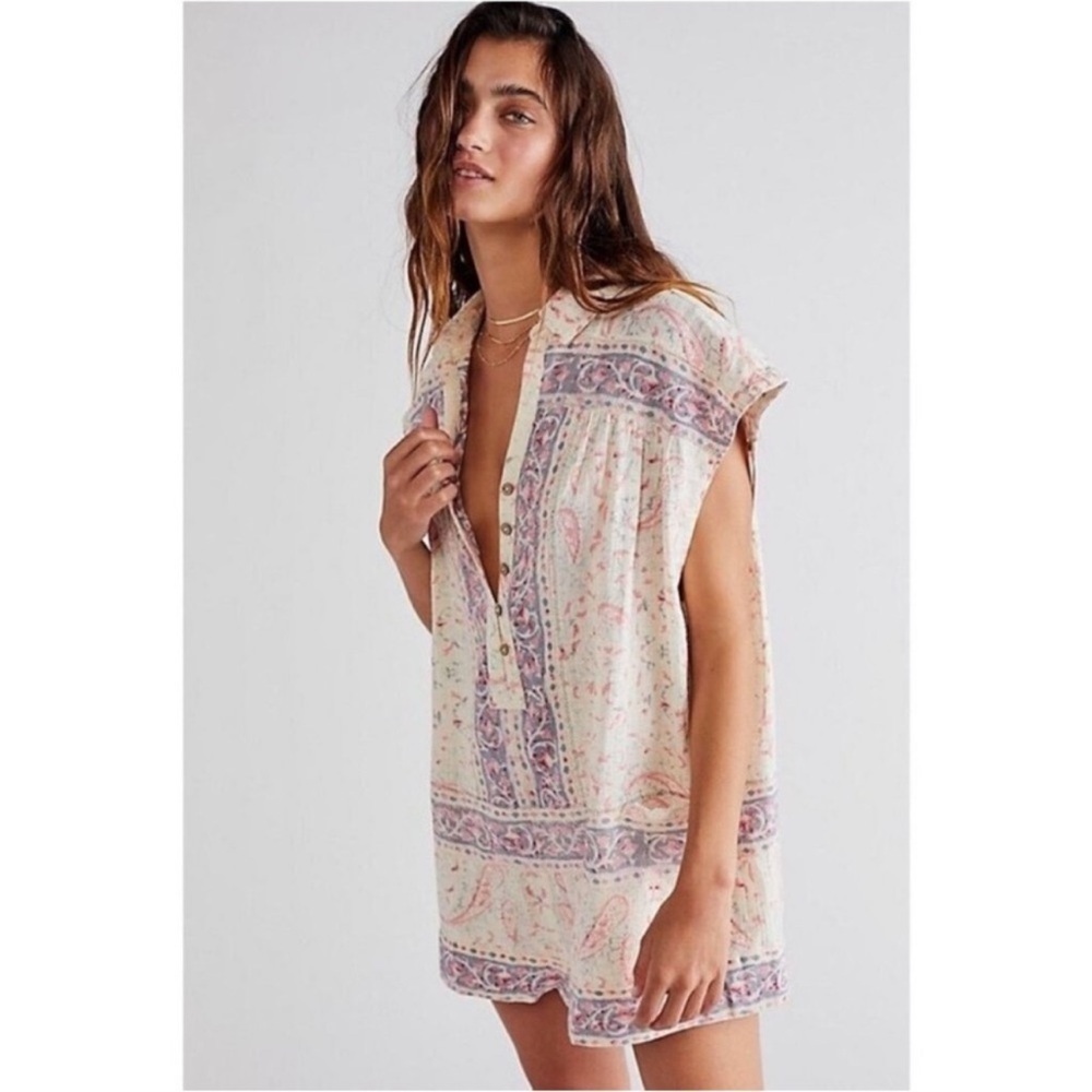 Free people Button Down romper Ivory Size : small